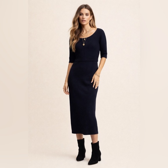 All Saints Ribbed Knit Jumper Dress 2 In 1 Longsleeve 4 Delron Margot  Margetta